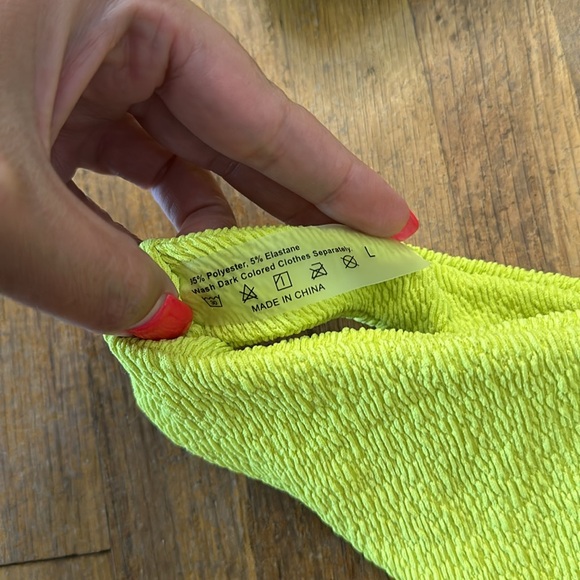 *last chance!!* Shein | Women’s lime green terry cloth bikini swimsuit - Picture 10 of 16